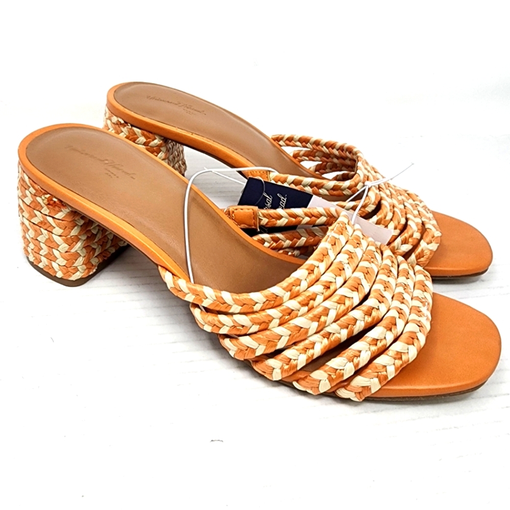Universal Thread New Orange Sandals Braided Low Heel Summer Sandals Size 9‎